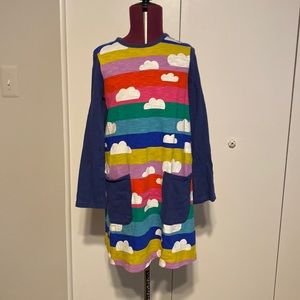 Mini Biden size 9-10 (140) rainbow stripes with clouds / has 2 pockets in front